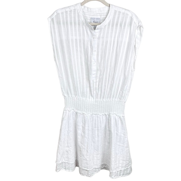 Rails NWOT Angelina Dress White Shadow Stripe Cotton Large - Picture 9 of 16